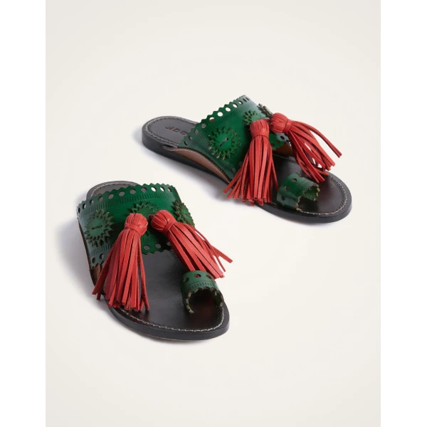 La DoubleJ Sandy Slides in Dark Green, view 5