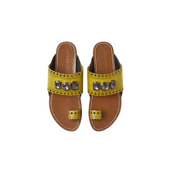 La DoubleJ Sandy Slides in Lime at Coveti