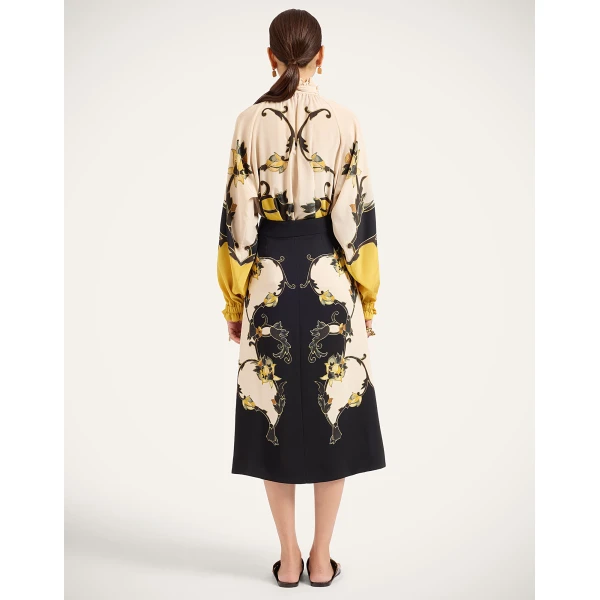 La DoubleJ Santa Monica Skirt in Buttercup Black, view 3