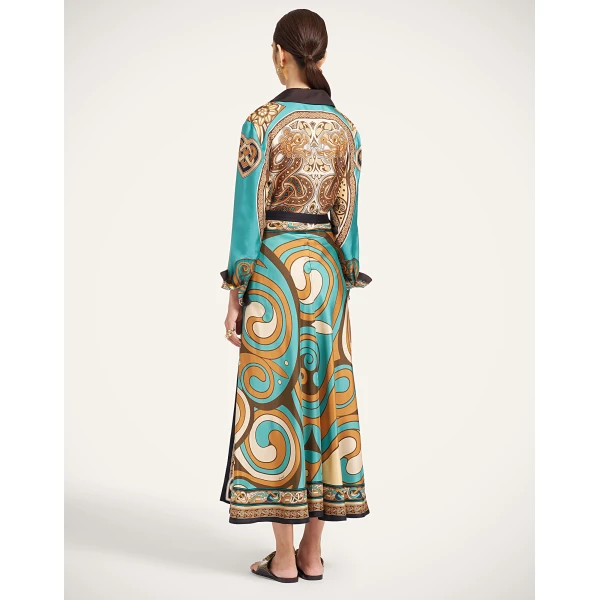 La DoubleJ Sarong Skirt in Kells Swirl Camel at Coveti