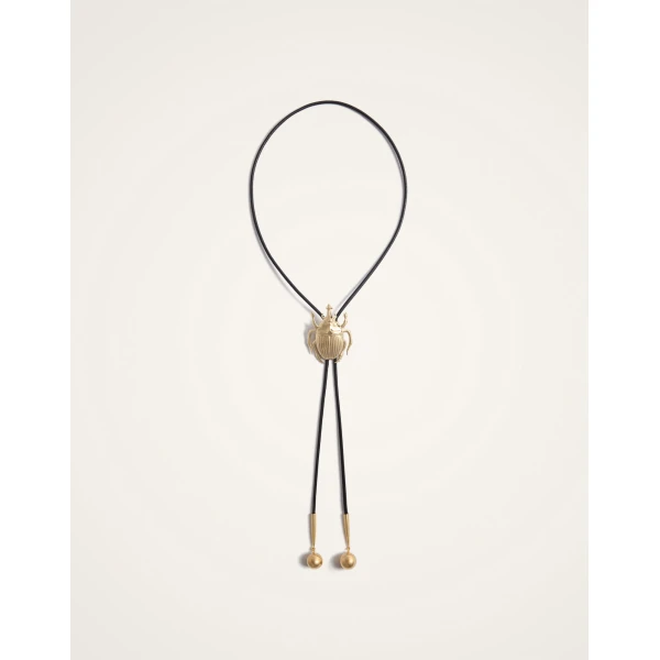 La DoubleJ Scarab Cow Tie in 24K Gold Plate, view 4