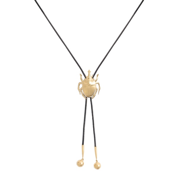 La DoubleJ Scarab Cow Tie in 24K Gold Plate at Coveti