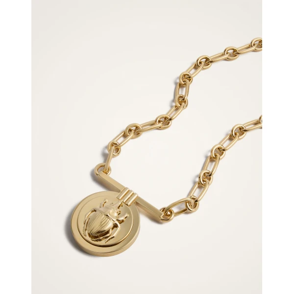 La DoubleJ Scarab Necklace in 24K Gold Plate | Necklace | Coveti