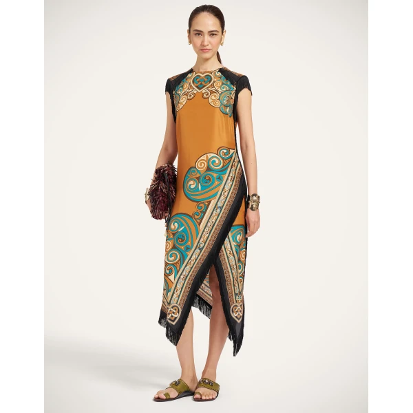 La DoubleJ Scarf Dress in Kells Tobacco at Coveti
