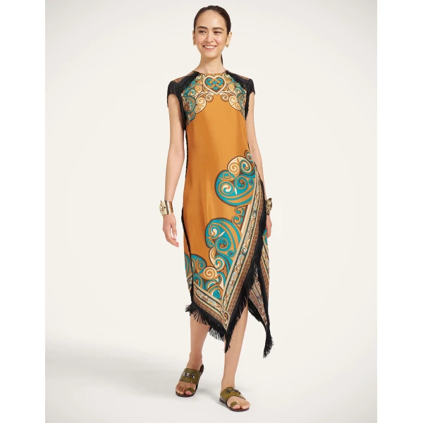 La DoubleJ Scarf Dress in Kells Tobacco at Coveti