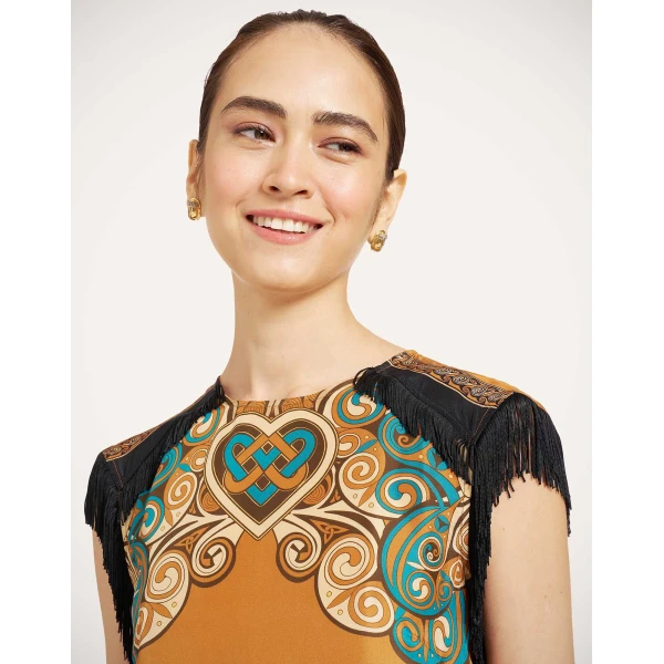 La DoubleJ Scarf Dress in Kells Tobacco at Coveti