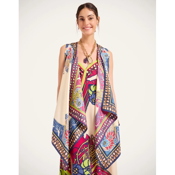 La DoubleJ Scarf Gilet in Lemuria Blue at Coveti