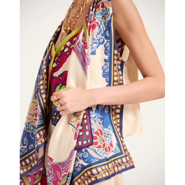 La DoubleJ Scarf Gilet in Lemuria Blue at Coveti