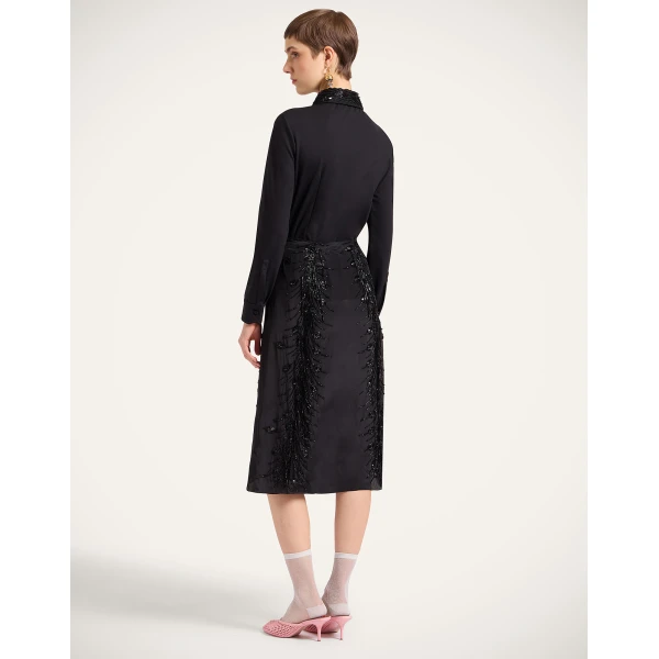 La DoubleJ Scarf Skirt in Black, view 3