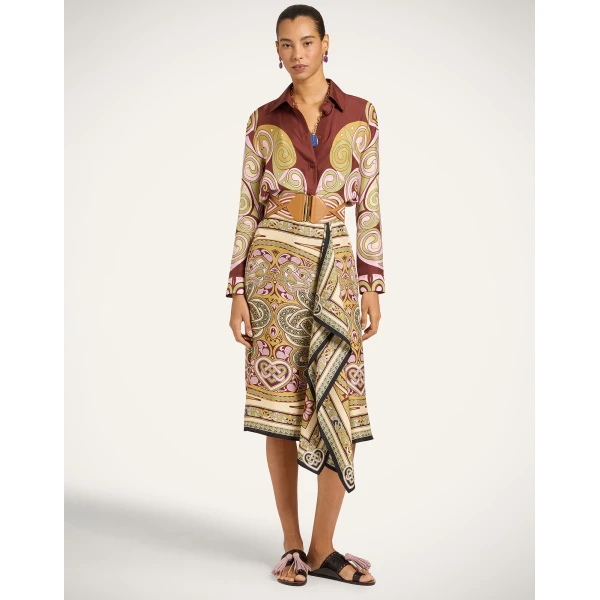 La DoubleJ Scarf Skirt in Kells Light Green, view 2