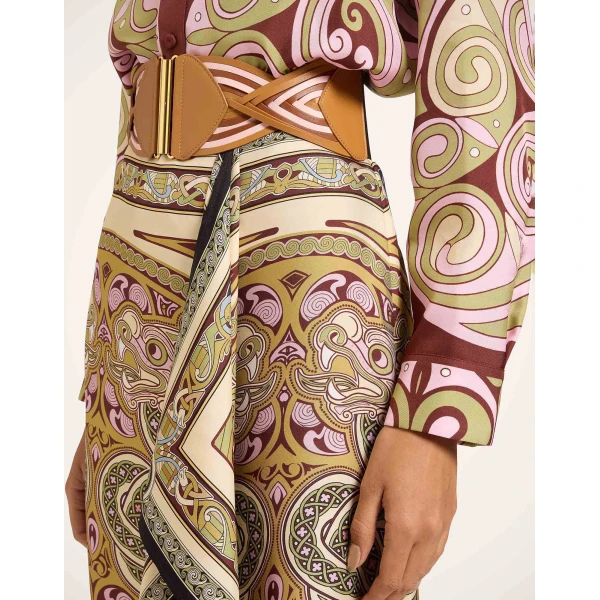 La DoubleJ Scarf Skirt in Kells Light Green, view 5
