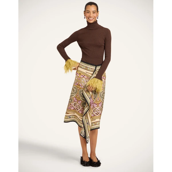 La DoubleJ Scarf Skirt in Kells Light Green, view 6