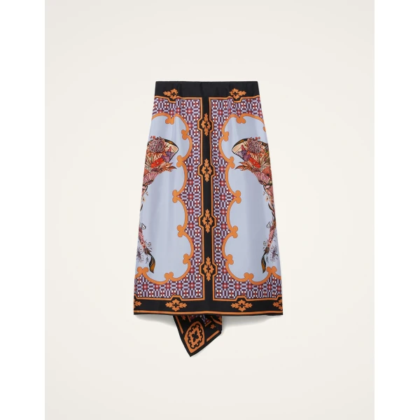 La DoubleJ Scarf Skirt in Mariposa Celeste, view 6