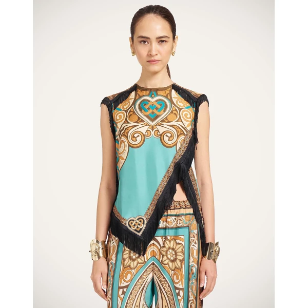 La DoubleJ Scarf Top in Kells Blue Petrol at Coveti