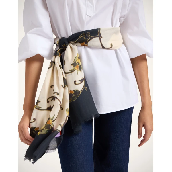 La DoubleJ Scarf in Buttercup Black at Coveti