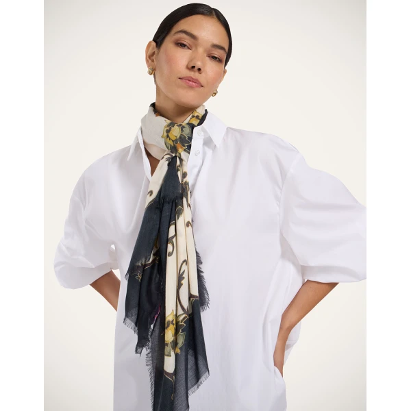 La DoubleJ Scarf in Buttercup Black at Coveti