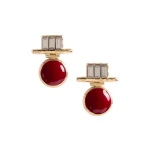 La DoubleJ Shen Loop Earrings in 24K Gold Plate And Enamel at Coveti