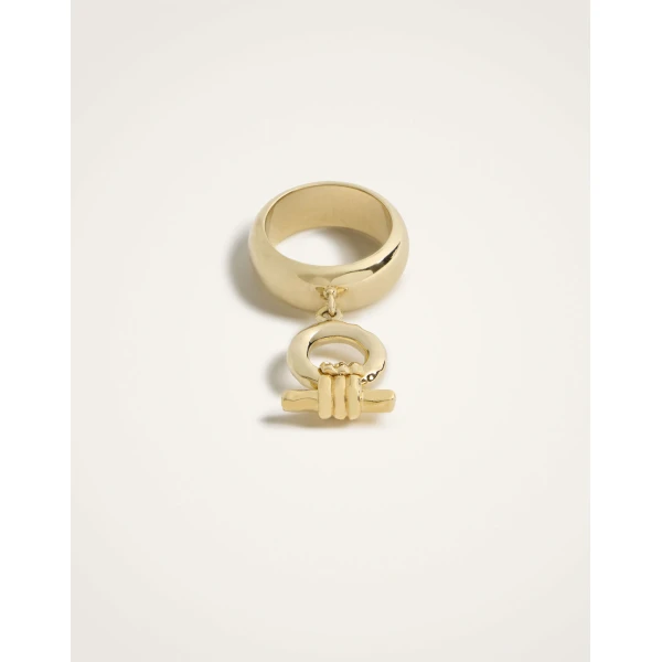 La DoubleJ Shen Loop Ring in 24K Gold Plate, view 3