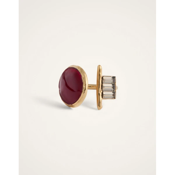 La DoubleJ Shen Loop Ring in 24K Gold Plate And Enamel, view 5