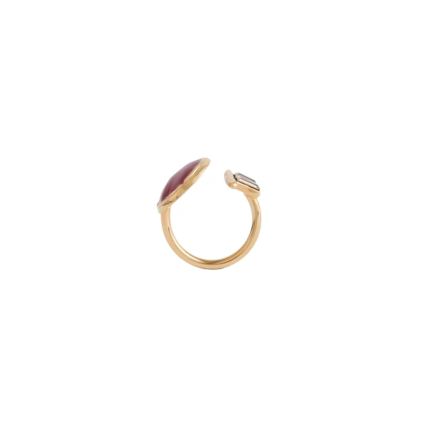 Shen Loop Ring in 24K Gold Plate And Enamel