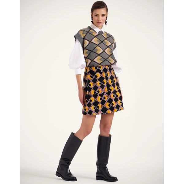 La DoubleJ Short Skirt in Half-Light Black, view 4