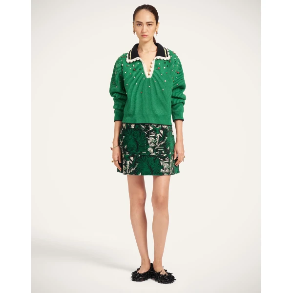La DoubleJ Short Skirt in Quill Green at Coveti