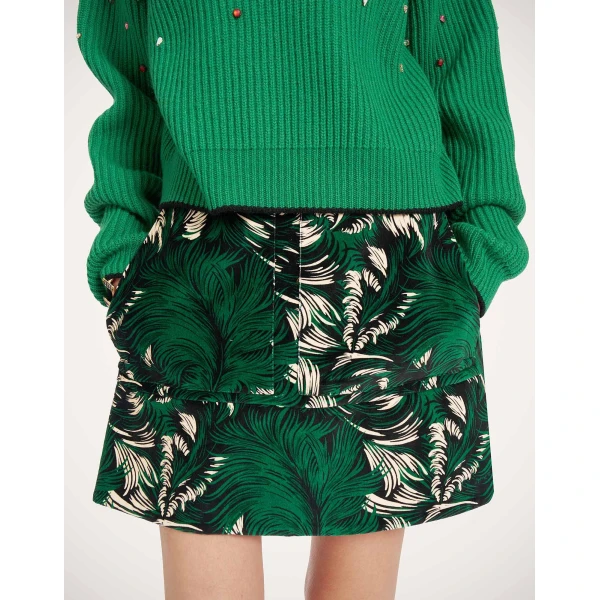 La DoubleJ Short Skirt in Quill Green at Coveti