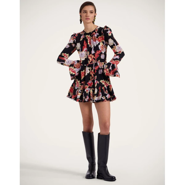 La DoubleJ Short Visconti Dress in Lark Black, view 2