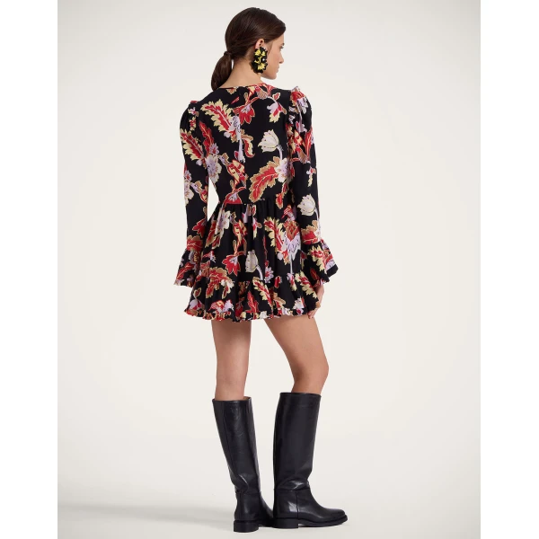 La DoubleJ Short Visconti Dress in Lark Black, view 3