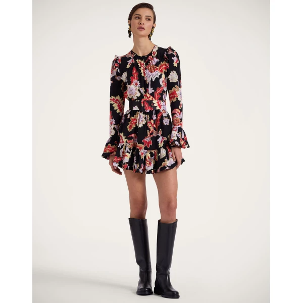 La DoubleJ Short Visconti Dress in Lark Black, view 4