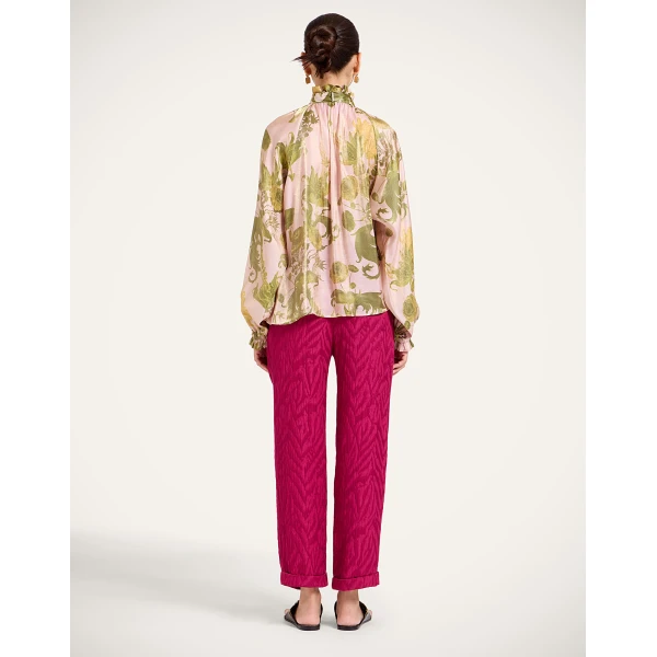 La DoubleJ Sigaretta Pants in Animalier Raspberry at Coveti