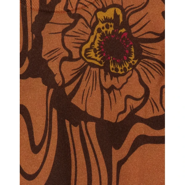 La DoubleJ Silky Crew Neck in Big Blooms Brown | Sweaters | Coveti