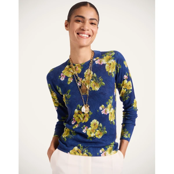 La DoubleJ Silky Crew Neck in Riptide Midnight Blue | Sweaters | Coveti