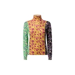 La DoubleJ Silky Turtleneck in Honeysuckle Tricolor Yellow | Turtlenecks | Coveti