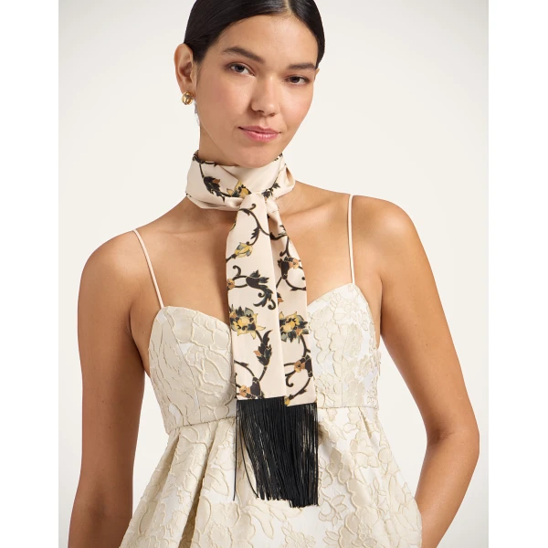 La DoubleJ Skinny Belt in Buttercup Micro White | Belts | Coveti