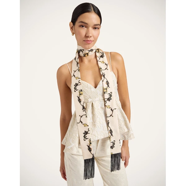 La DoubleJ Skinny Belt in Buttercup Micro White | Belts | Coveti