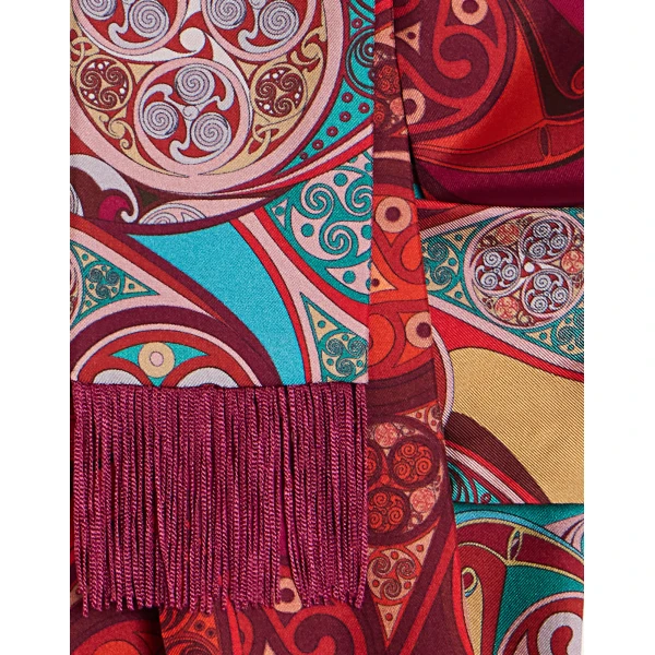 La DoubleJ Skinny Scarf in Alchemy Dark Red at Coveti