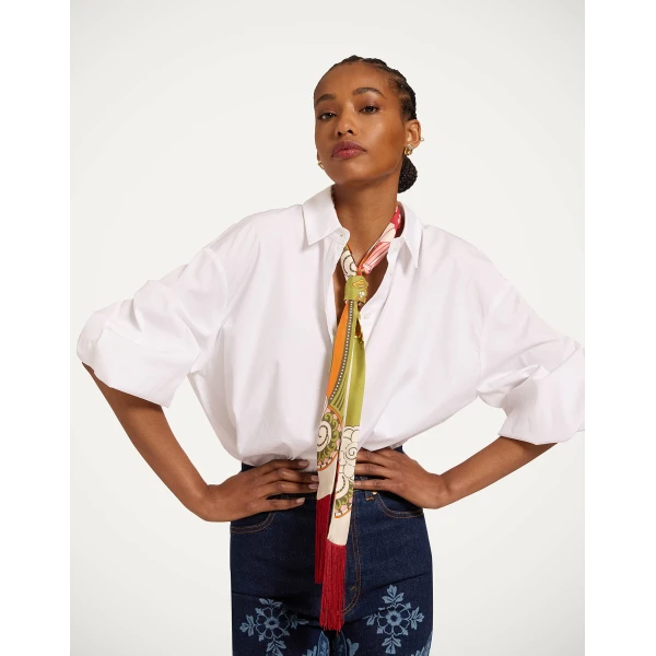 La DoubleJ Skinny Scarf in Ambrosia Green at Coveti