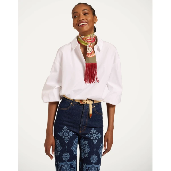 La DoubleJ Skinny Scarf in Ambrosia Green at Coveti
