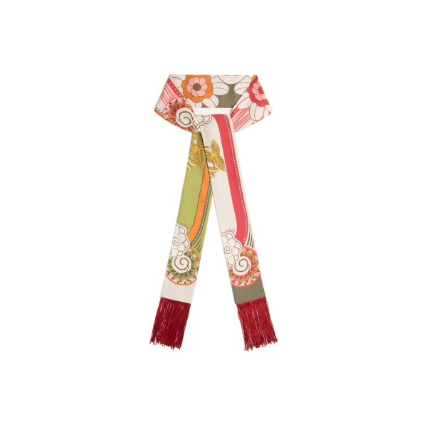 La DoubleJ Skinny Scarf in Ambrosia Green at Coveti