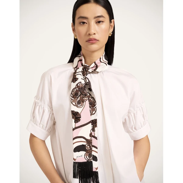 La DoubleJ Skinny Scarf in Ambrosia Pale Pink at Coveti