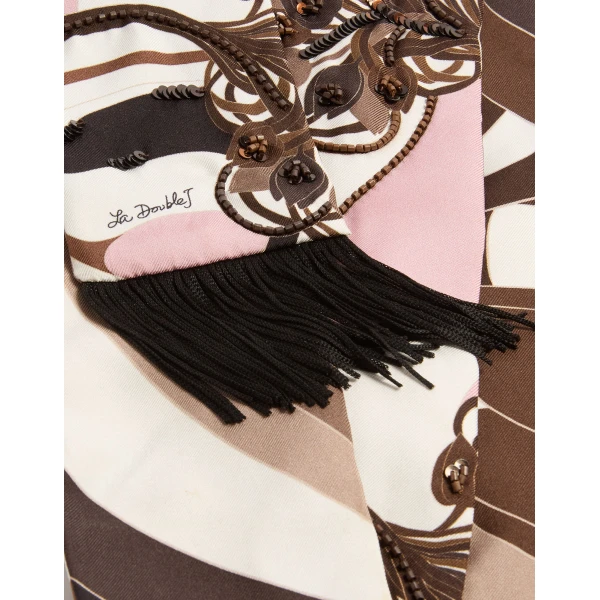 La DoubleJ Skinny Scarf in Ambrosia Pale Pink at Coveti