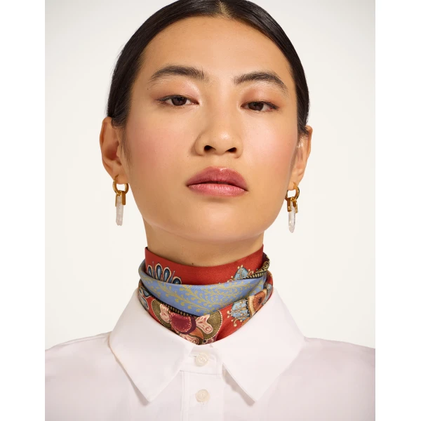 La DoubleJ Skinny Scarf in Nucleus Rust, view 4