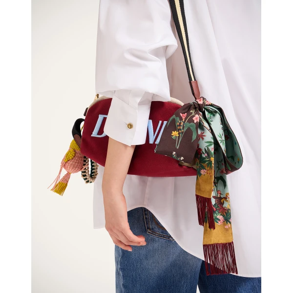 La DoubleJ Skinny Scarf in Zooflora Light Blue, view 4