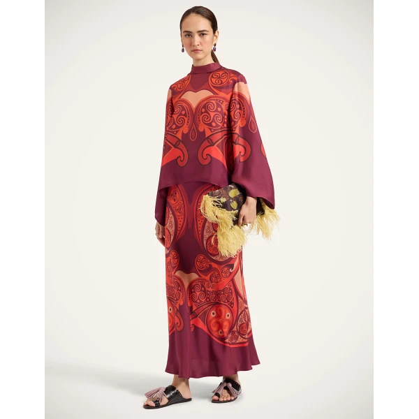 La DoubleJ Sleek Skirt in Alchemy Dark Red, view 4