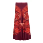 La DoubleJ Sleek Skirt in Alchemy Dark Red at Coveti