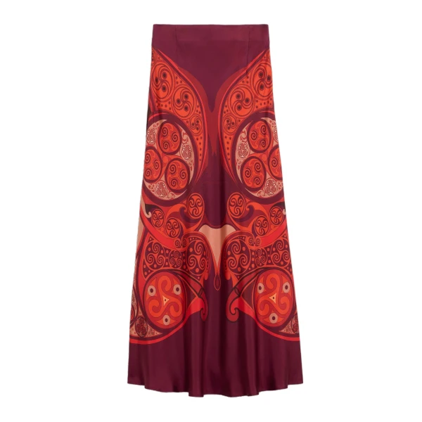La DoubleJ Sleek Skirt in Alchemy Dark Red at Coveti