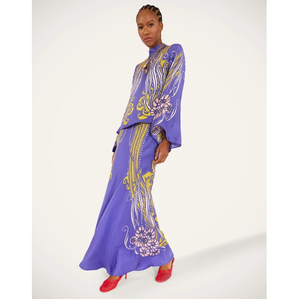 La DoubleJ Sleek Skirt in Atlantis Purple, view 4