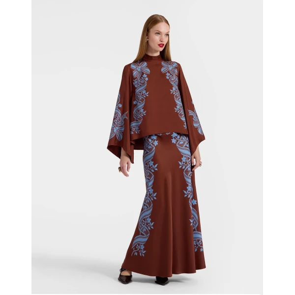 La DoubleJ Sleek Skirt in Signoria Brown, view 2