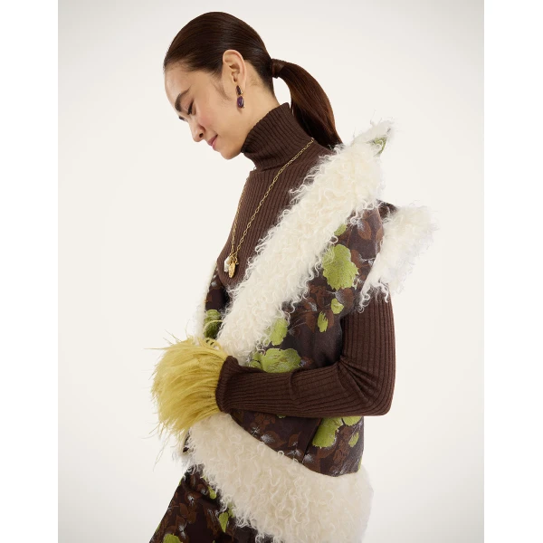 La DoubleJ Sleeveless Folk Jacket in Devon Brown, view 5